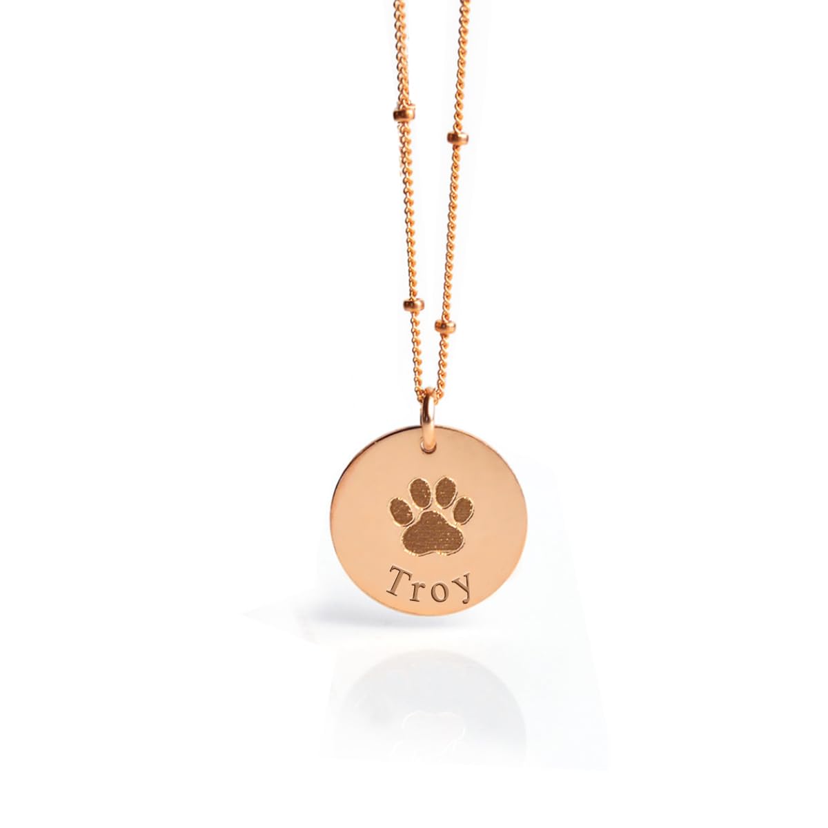 Actual Paw Print Necklace • Unique Personalized Valentine's Day Gift for Pet Lovers • Real Pet's Paw Print Memorial Gift • 925 Sterling Silver, 14k Gold/Rose Gold Fill • Dog, Cat, Pet Jewelry [16MM]