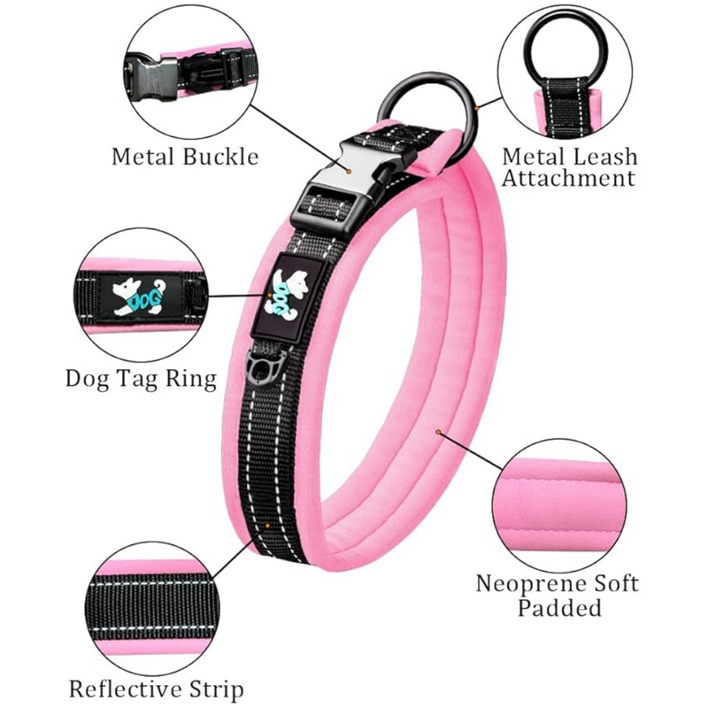 Reflective Nylon Personalized Dog Collar