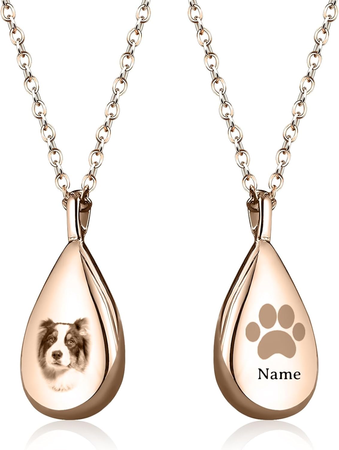 Custom Pet Portrait Necklace Cremation Urn Necklace for Ashes Personalized Pet Memorial Necklace Pet Remembrance Jewelry