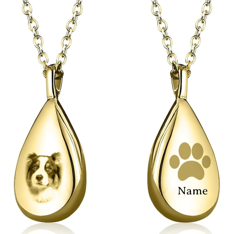 Custom Pet Portrait Necklace Cremation Urn Necklace for Ashes Personalized Pet Memorial Necklace Pet Remembrance Jewelry