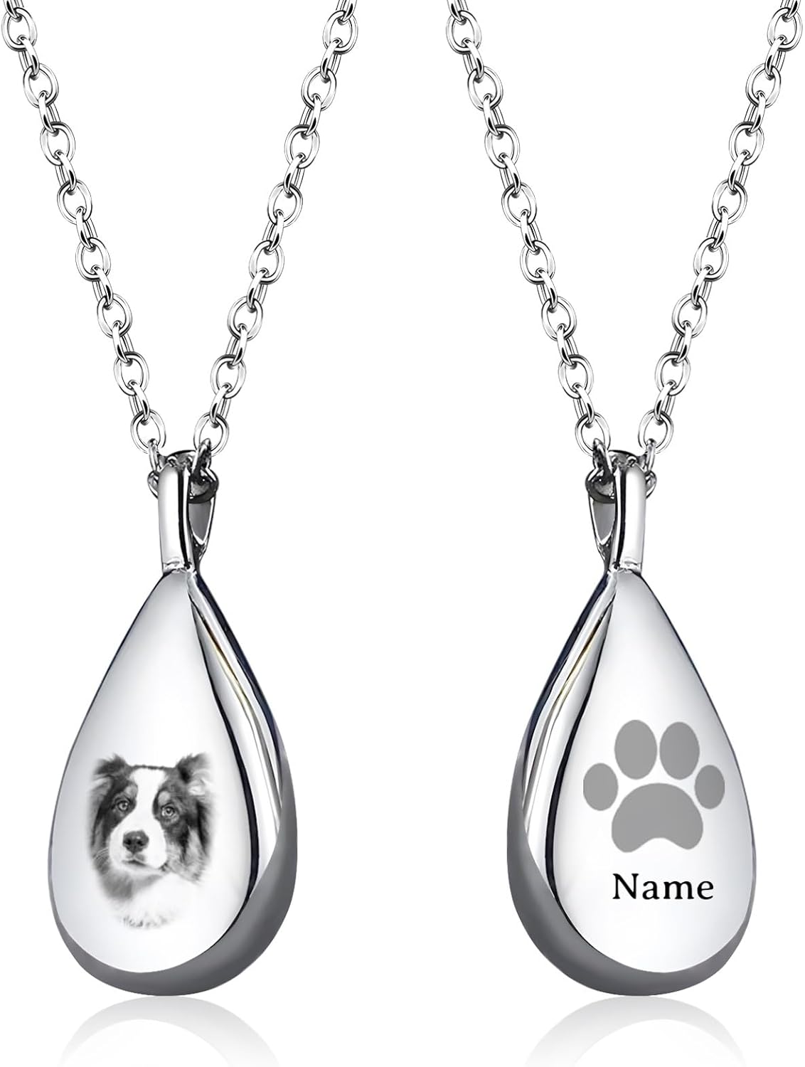 Custom Pet Portrait Necklace Cremation Urn Necklace for Ashes Personalized Pet Memorial Necklace Pet Remembrance Jewelry