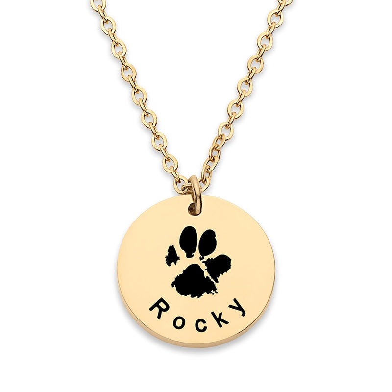 Personalized Dog Paw or Nose Print Necklace for Women, Mom, Pet Memorial Dog Cat Paw Jewelry for Girls, Custom Gifts for Dog Lover, Engraved Name & Photo Picture, Loss of a Pet Dog, Christmas Gift