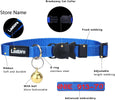 Personalized Nylon Cat Collar Breakaway with Bell - Custom Embroidered Text ID Collars with Pet Name and Phone Number