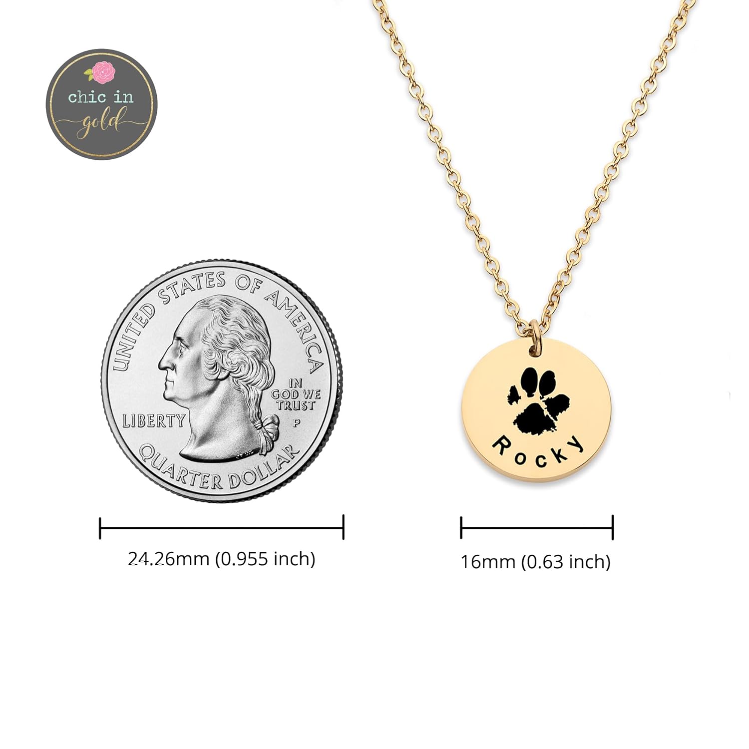 Personalized Dog Paw or Nose Print Necklace for Women, Mom, Pet Memorial Dog Cat Paw Jewelry for Girls, Custom Gifts for Dog Lover, Engraved Name & Photo Picture, Loss of a Pet Dog, Christmas Gift