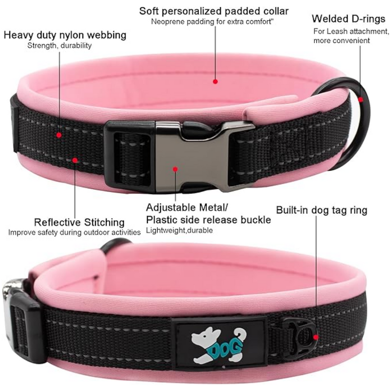 Reflective Nylon Personalized Dog Collar