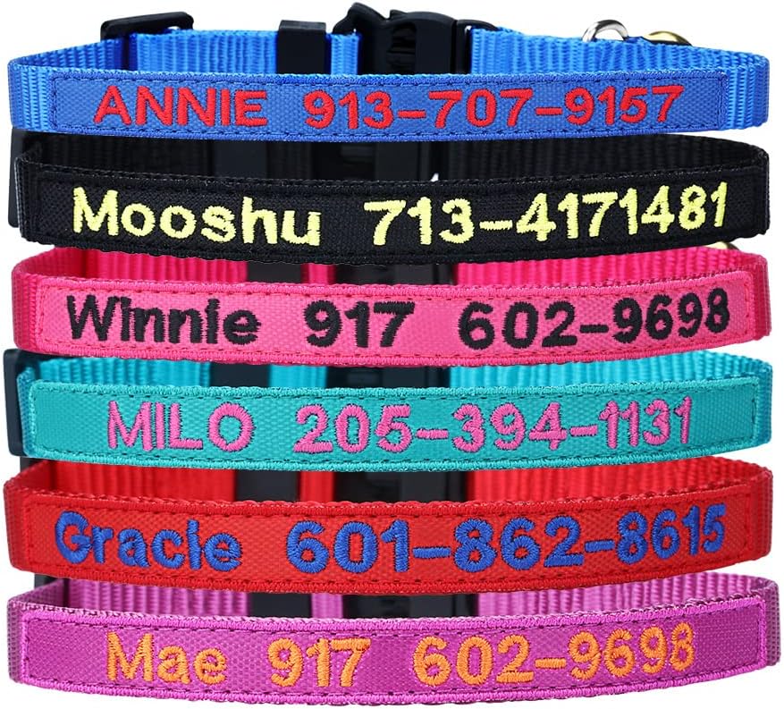 Personalized Nylon Cat Collar with Breakaway and Bell