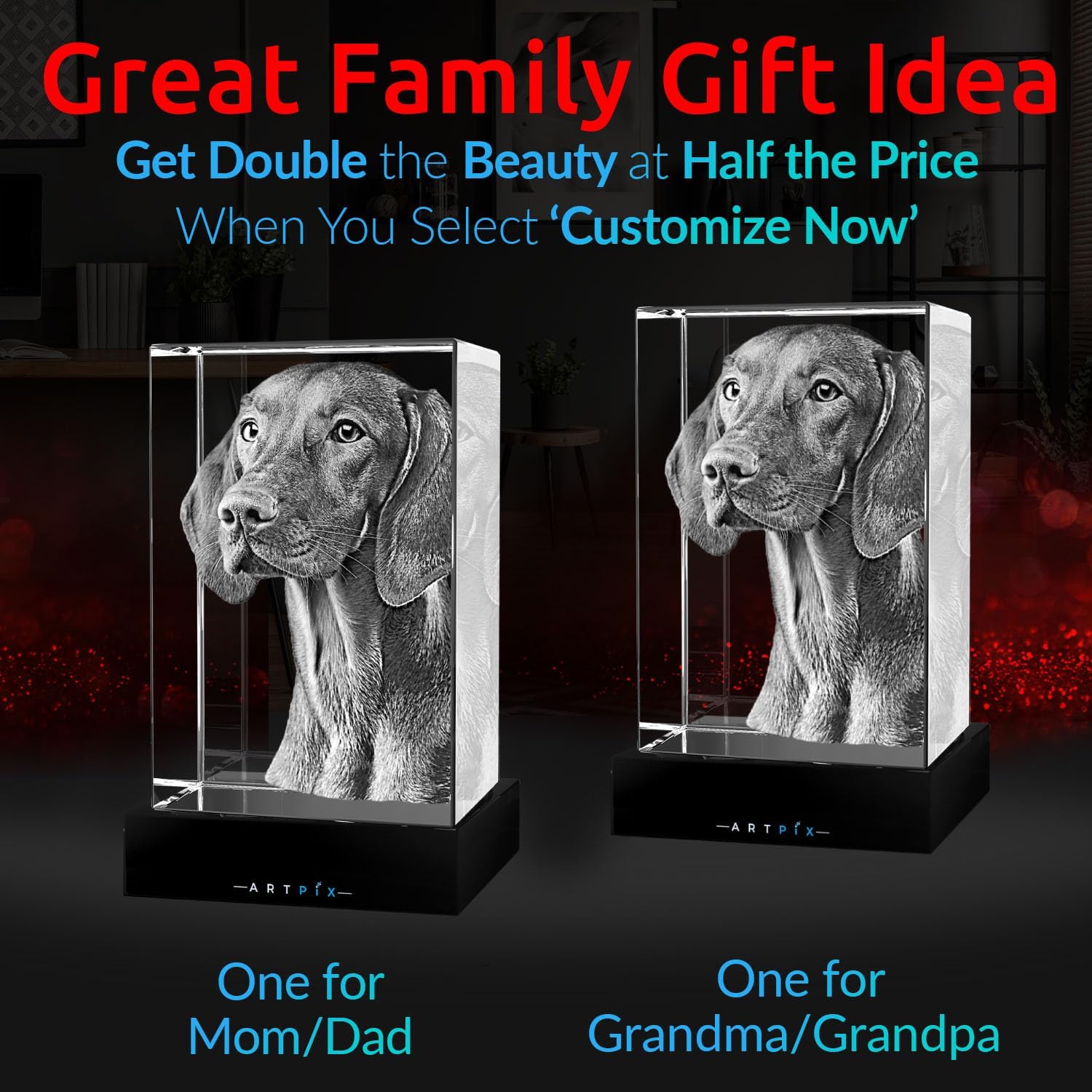 Personalized 3D Crystal Dog Memorial Gift