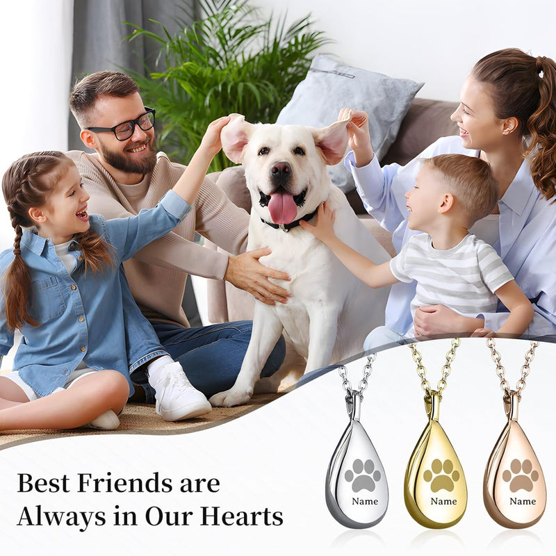 Custom Pet Portrait Necklace Cremation Urn Necklace for Ashes Personalized Pet Memorial Necklace Pet Remembrance Jewelry