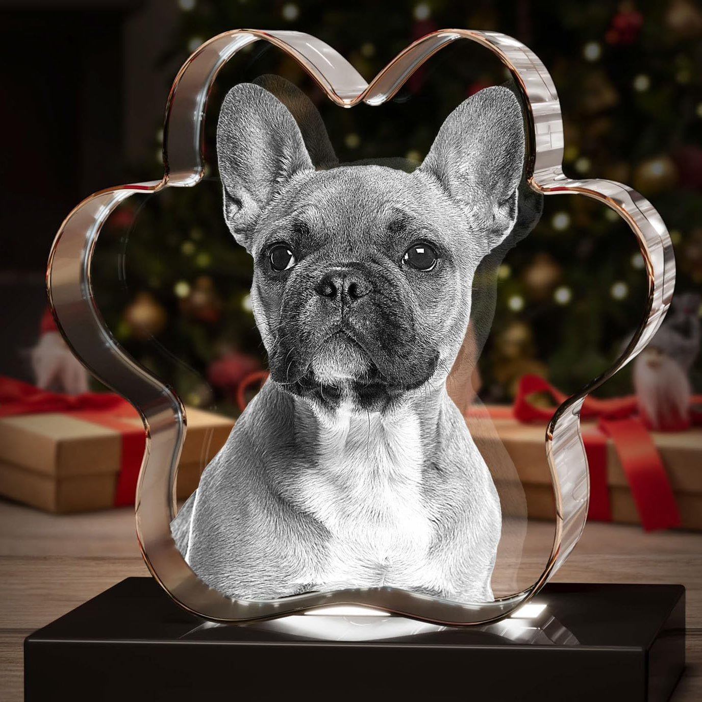 ArtPix 3D Crystal Photo, Personalized Dog Gift with Your Own Photo for Dog Lovers, Pet Owners, 3D Laser Etched Custom Picture, Engraved Crystal in Memory of Dog, Customized Memorial Gifts, 3D Pet Paw