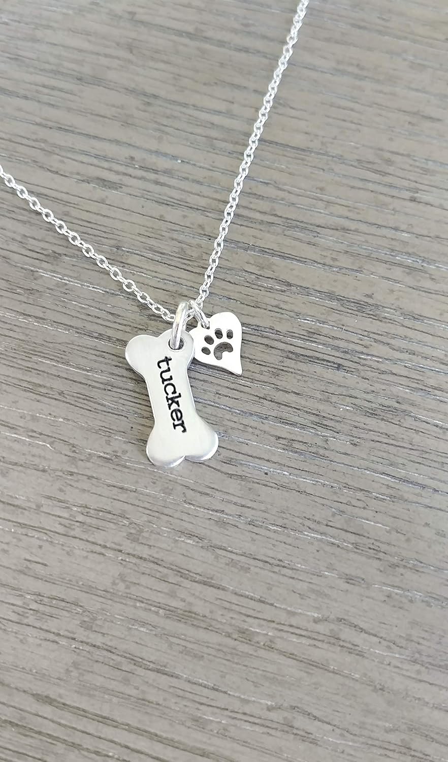 Custom Dog Bone Memorial Necklace With 925 Sterling Silver Paw Print Charm - Memorial Necklace With Personalized Names For Dog Lovers - Pet Jewelry Puppy Animal Pendant