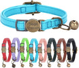 Personalized Breakaway Leather Cat Collar with Bells