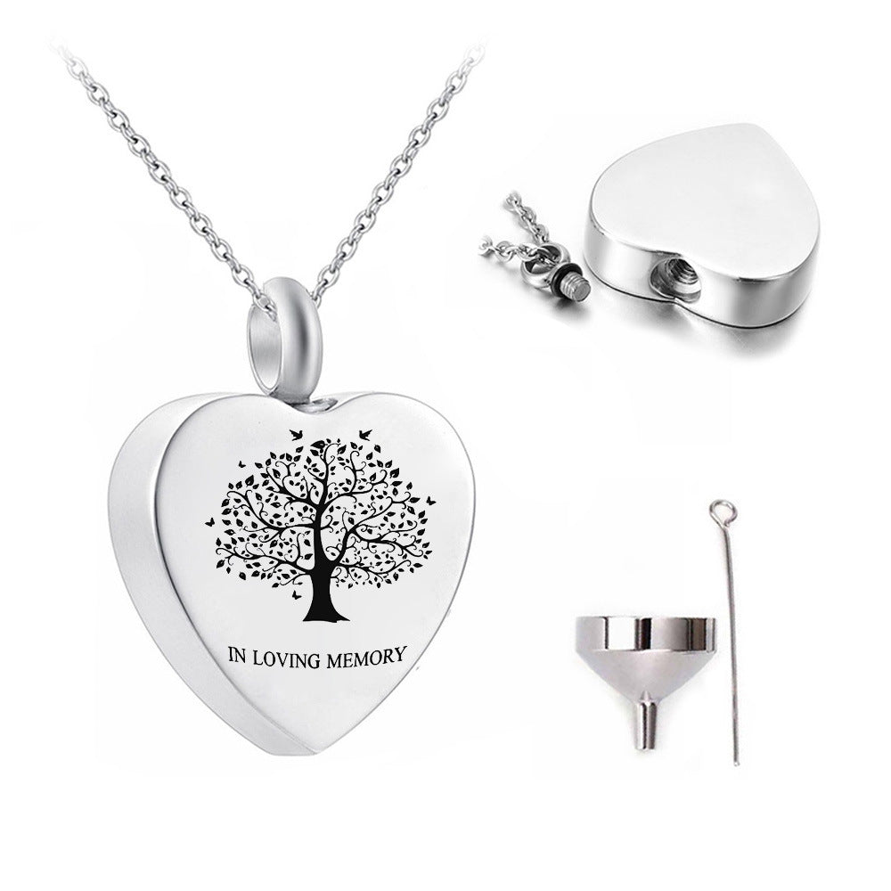 Personalised Silver Heart Pet Ashes Memorial Pendant Necklace