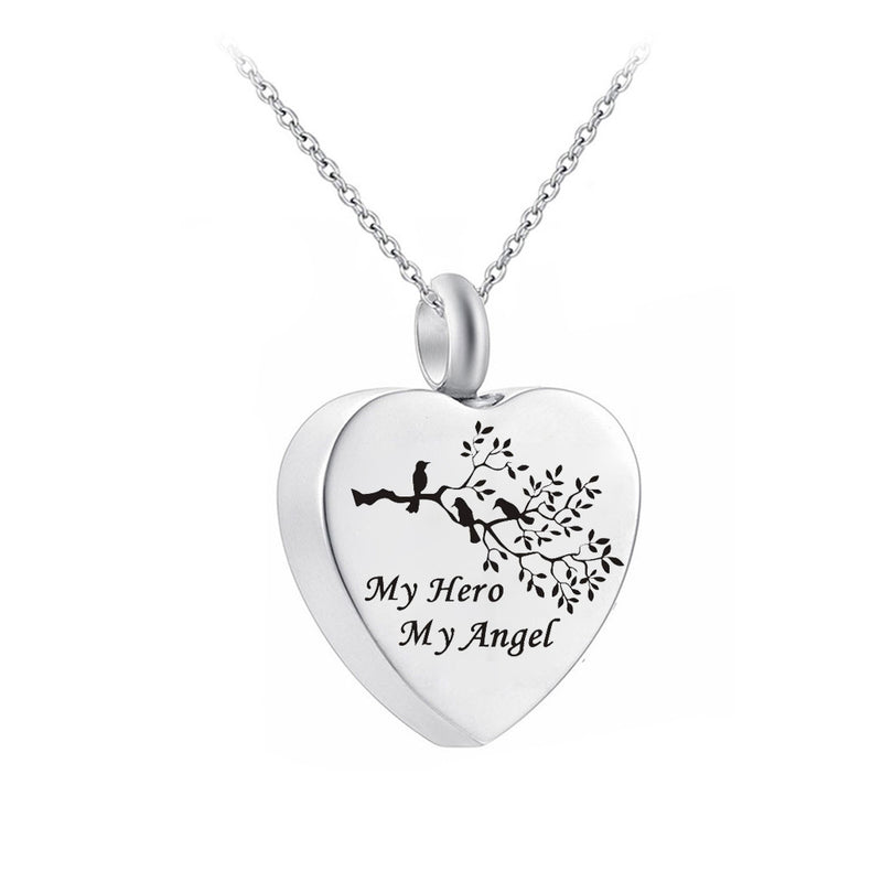 Personalised Silver Heart Pet Ashes Memorial Pendant Necklace