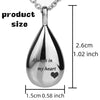 Stainless Steel Teardrop Memorial Ashes Pendant Necklace