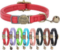 Personalized Breakaway Leather Cat Collar with Bells