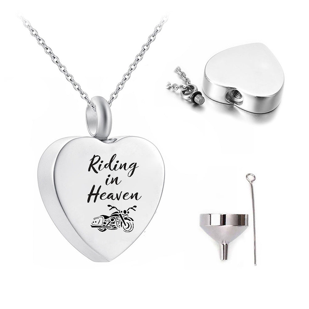 Personalised Silver Heart Pet Ashes Memorial Pendant Necklace