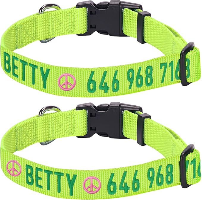 Custom Embroidered Dog Collar with Name & Phone Number